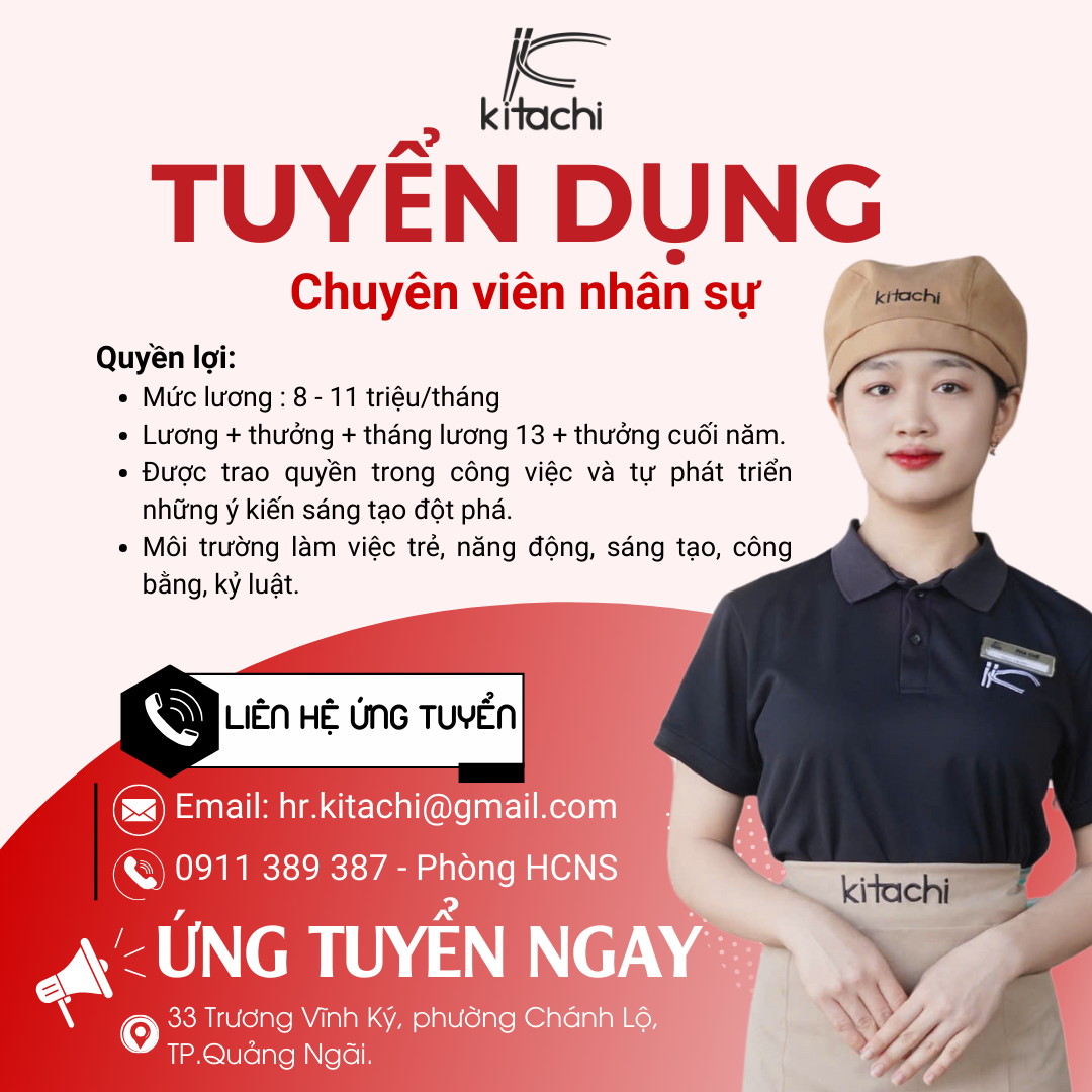 Mì cay Kitachi tuyển dụng chuyên viên nhân sự